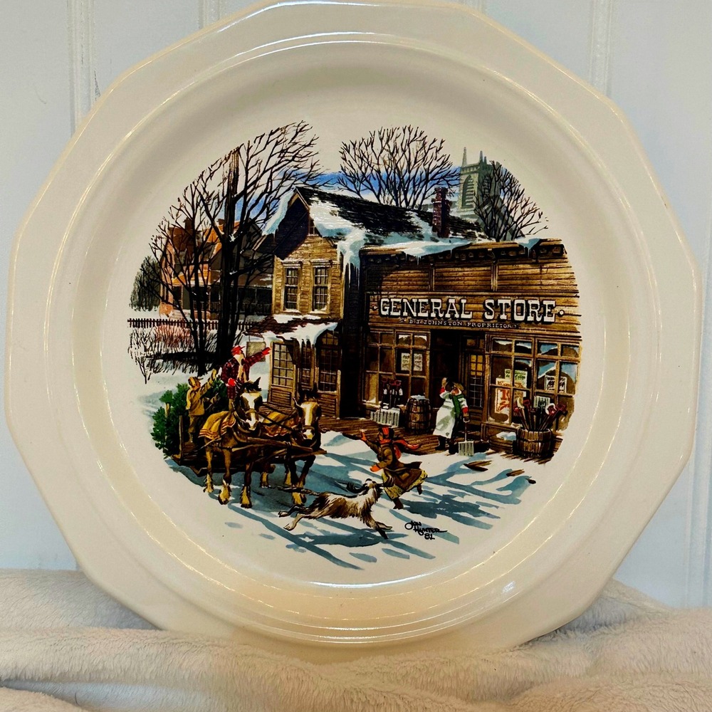 Vintage Pfaltzgraff Jon Hunter The General Store Plate Cream Limited Edition1981